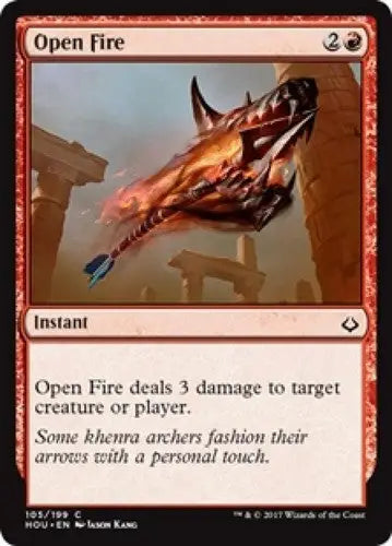 Magic the Gathering Open Fire card from Hour Of Devastation with original gloss simply sandoval