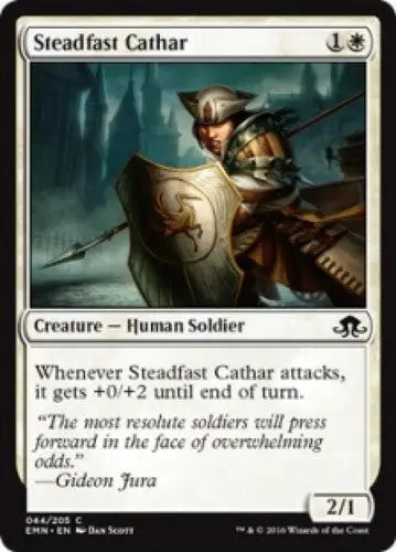 Magic The Gathering Steadfast Cathar Eldritch Moon original gloss trading card image