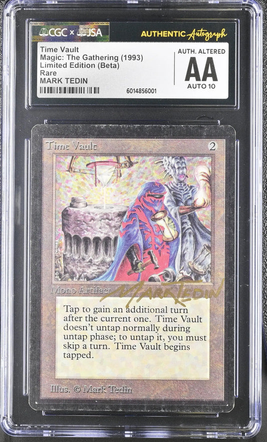 Magic: The Gathering Time Vault [Beta Edition] CGC x JSA Signed by Mark Tedin - Magic Card Single