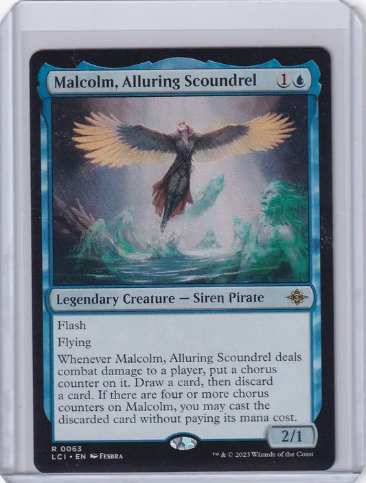 Magic The Gathering card of Ixalan Malcolm, Alluring Scoundrel from Lost Caverns