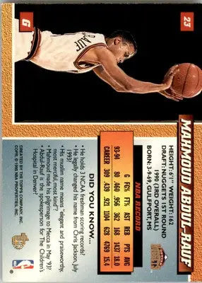 Mahmoud Abdul-Rauf - 1994-95 Topps Embossed - #23 - Basketball - Basketball Card Single
