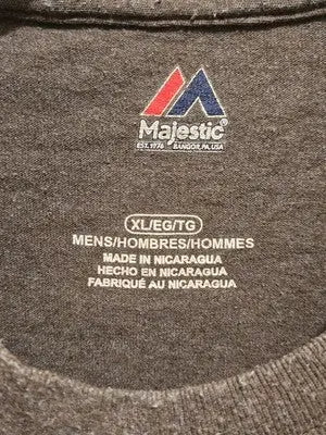 Majestic New England Patriots Shirt Mens XL Gray Short Sleeve Faded Logo - Apparel