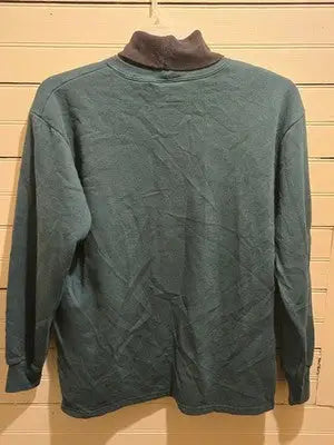 Majestic NFL Jets Vintage Sweatshirt Mens M Green Pullover Turtleneck Logo Patch - Apparel