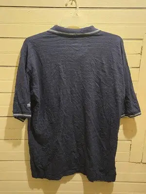 Majestic Polo Shirt Mens XL Atlanta Braves Navy 100% Cotton Vintage Embroidered - Apparel