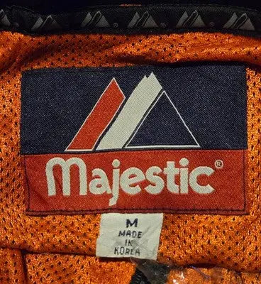Majestic Pullover Jacket Mens M Middletown Crush Black Orange 1/4 Zip Team