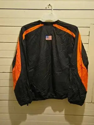Majestic Pullover Jacket Mens M Middletown Crush Black Orange 1/4 Zip Team