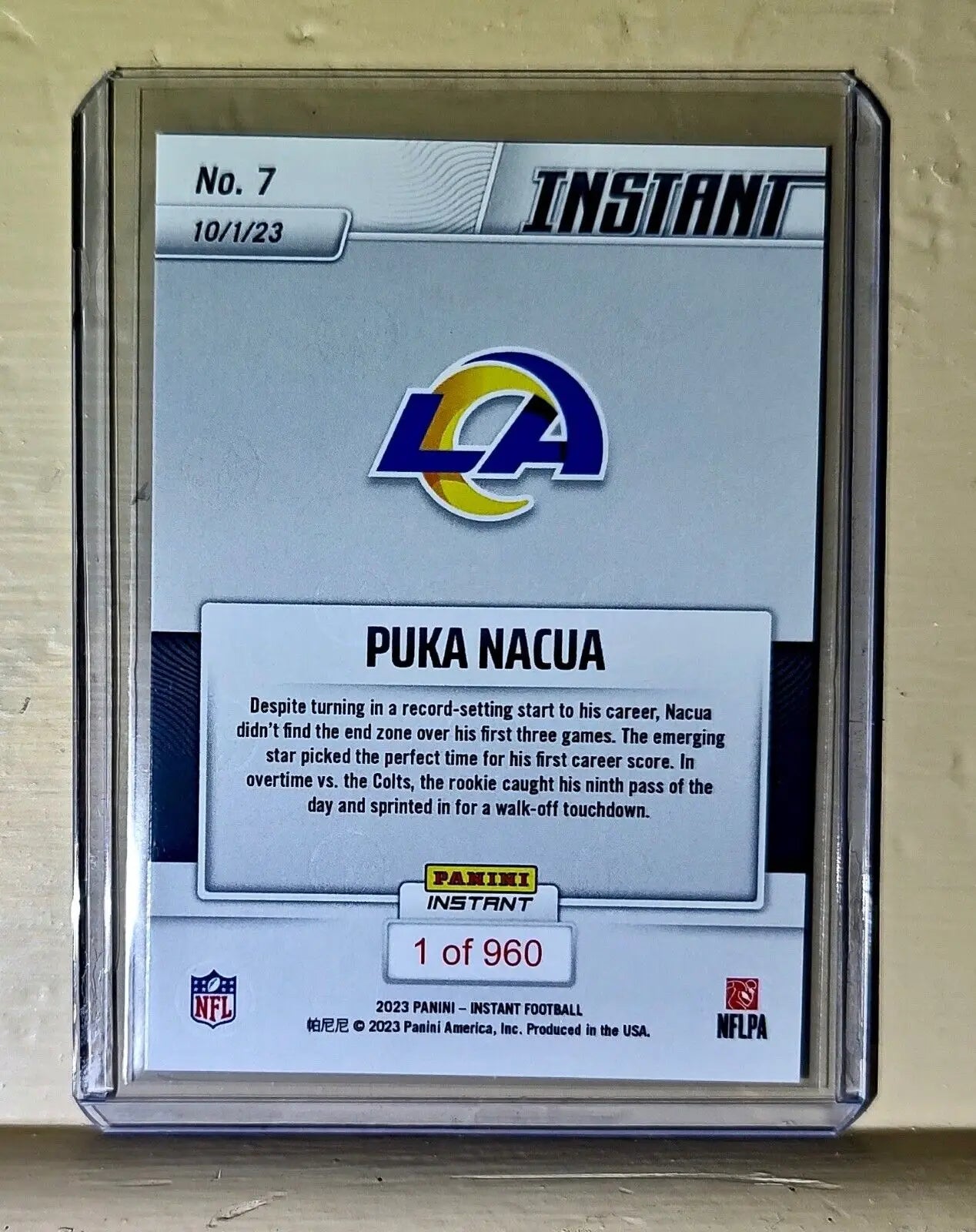 Makea ’Puka’ Nacua 2023 Panini NFL Rookie Football #7 Card 1 of 960 Rams
