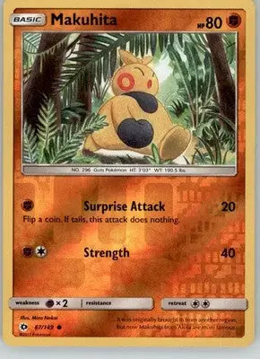 Makuhita - SM Base Set - 67/149 - Reverse Holo LP Pokemon - Pokémon Card Single