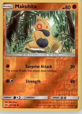 Makuhita - SM Base Set - Reverse Holo LP - #67/149 - Pokémon Card Single