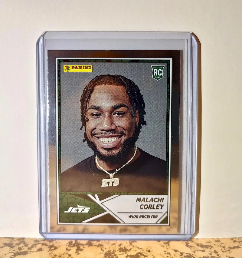 Malachi Corley 2024 Panini NFL #91 Silver Foil Rookie Sticker Card New York Jets - Football Card Single