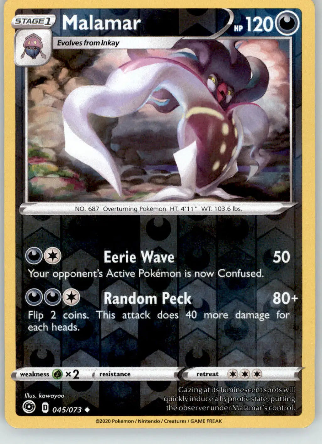Malamar - Champion’s Path - 045/073 - Reverse Holo LP Pokemon - Pokémon Card Single