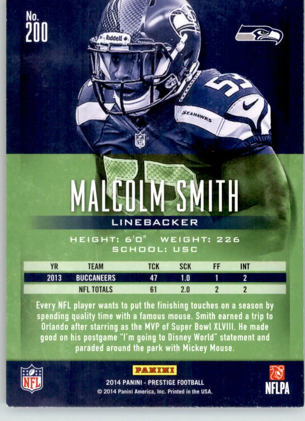 Malcolm Smith - 2014 Panini Prestige - #200 - Rookie Football