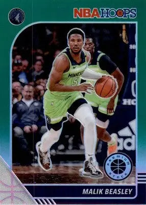 Malik Beasley - 2019-20 Hoops Premium Stock - #49 - Prizms Green Basketball - Basketball Card Single
