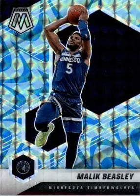 Malik Beasley - 2020-21 Panini Mosaic - #162 - Mosaic Reactive Blue Basketball - Basketball Card Single