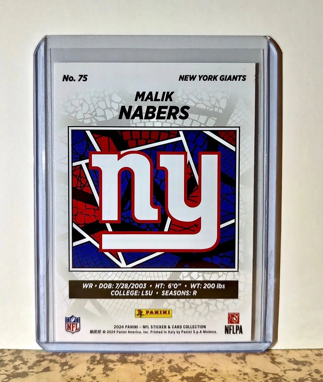 Malik Nabers 2024 Panini NFL #75 Rookie Sticker Card New York Giants - Football Card Single