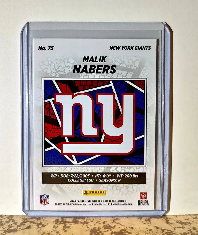 Malik Nabers 2024 Panini NFL #75 Rookie Sticker Card New York Giants - Football Card Single