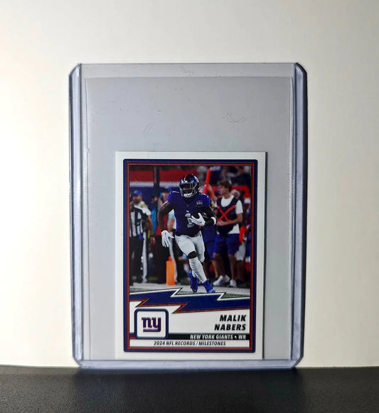 Malik Nabers 2025 Panini NFL #18 Record/Milestone Sticker - Football Card Single