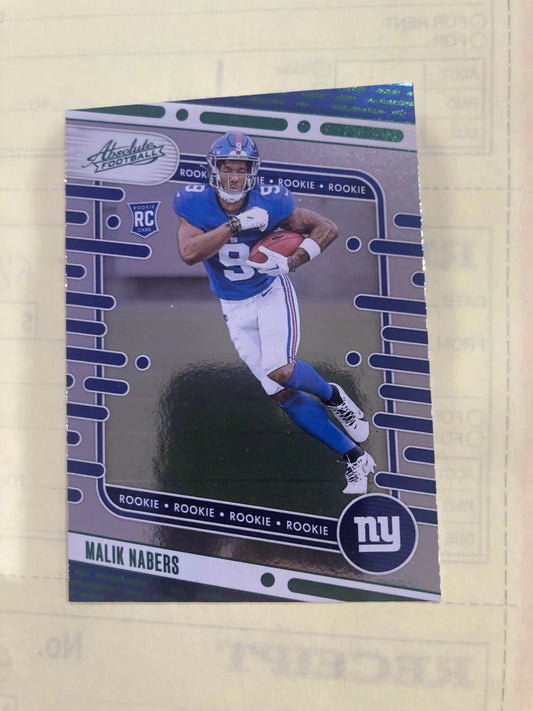 Malik Nabers rookie football card in green, a must-have for trading card collectors