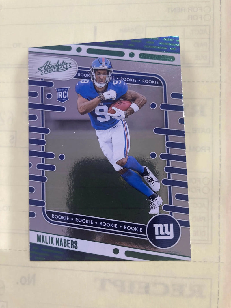 Malik Nabers rookie football card in green, a must-have for trading card collectors