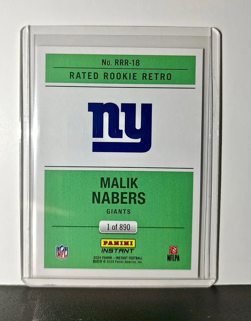 Malik Nabers Rookie 2024 Panini Rated Rookie Retro NFL #18 NY Giants 1 of 890 - Football Card Single