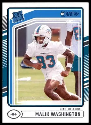 Malik Washington Rookie 2024 Donruss #397 Miami Dolphins - Football Card Single