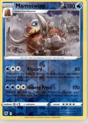 Mamoswine - SWSH10: Astral Radiance - Reverse Holo LP - #033/189 - Pokémon Card Single