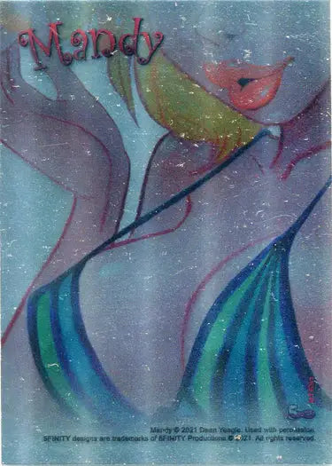 Abstract mermaid silhouette in vibrant colors on Mandy A Tribute To Dean Yeagle Foil Chase Card