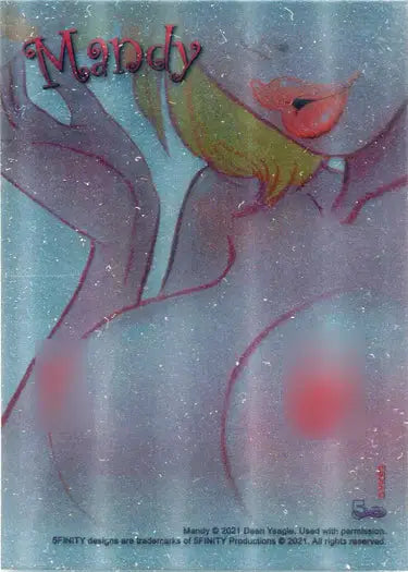 Abstract painting of a feminine figure on Mandy A Tribute To Dean Yeagle foil chase card