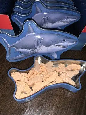 Maneater Shark Bait Candy Body Parts 12ct JAWS Shark Tins Boston America Display - Collectibles