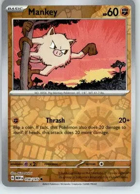 Mankey - SV: Scarlet & Violet 151 - Reverse Holo NM - #056/165 - Pokémon Card Single