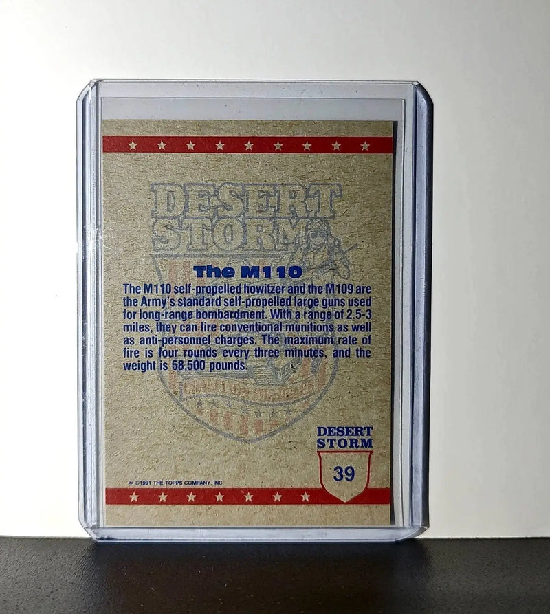Manning the M-110 Howitzer 1991 Topps Desert Storm #39 Card