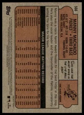 Manny Machado 2021 Topps Heritage #566 San Diego Padres - Baseball Card Single