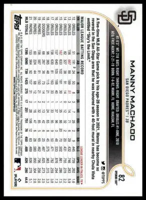 Manny Machado 2022 Topps Opening Day #82 San Diego Padres - Baseball Card Single