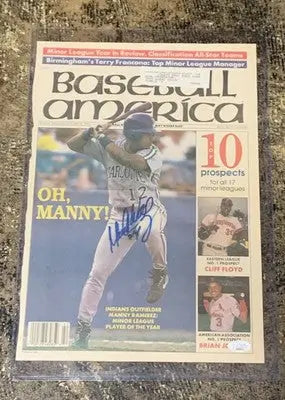 Signed Baseball America magazine featuring Manny Ramirez with JSA auto INDIANS MINOR LEAGUE