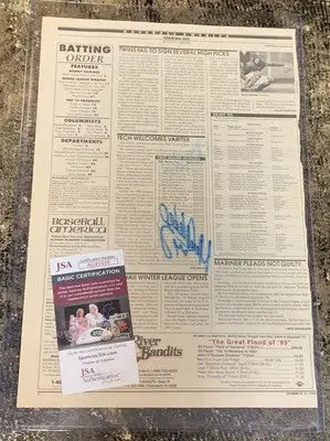Signed newspaper clipping featuring Manny Ramirez baseball america signed auto INDIANS MINOR LEAGUE