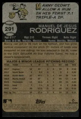 Manuel Rodriguez Rookie 2022 Topps Heritage #291 Chicago Cubs - Baseball Card Single