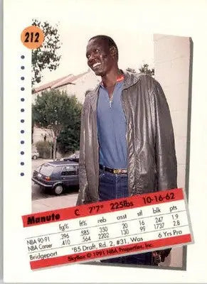 Manute Bol - 1991-92 SkyBox - #212 - Basketball - Basketball Card Single