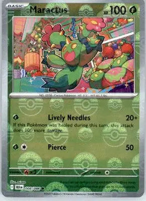 Maractus - Poke Ball Pattern - SV: Black Bolt - 008/086 - Holo NM - Pokémon Card Single
