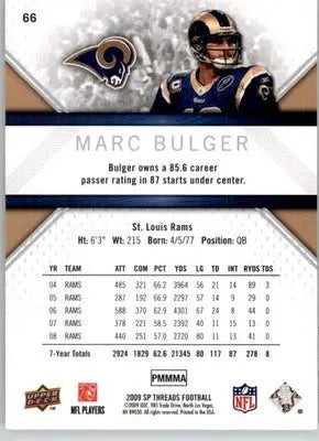 Marc Bulger - 2009 SP Threads - #66 - Football - Football Card Single
