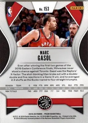 Marc Gasol - 2019-20 Panini Prizm - #153 - Basketball - Basketball Card Single
