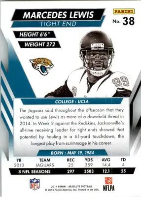 Marcedes Lewis - 2014 Panini Absolute - #38 - Retail Football - Football Card Single