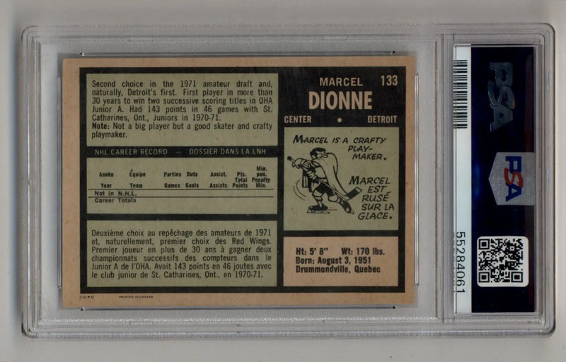 Marcel Dionne 1971-72 O-Pee-Chee #133 PSA 6 Excellent Mint - Hockey Card Single