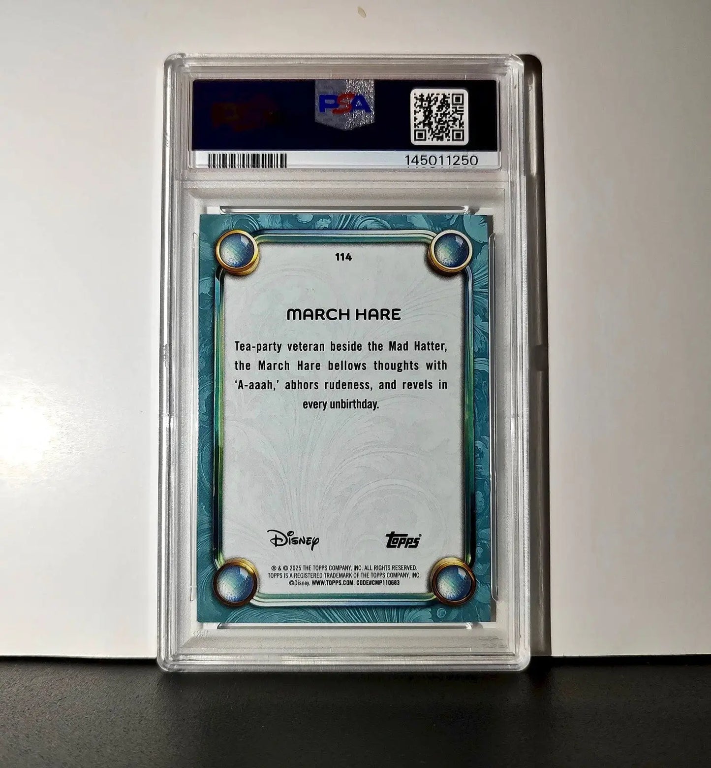 March Hare 2025 Topps Disney Wonder #114 Diamond Card Alice in Wonderland PSA 9