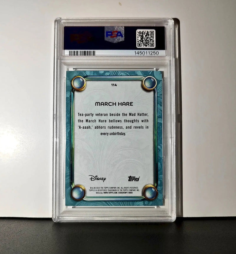 March Hare 2025 Topps Disney Wonder #114 Diamond Card Alice in Wonderland PSA 9