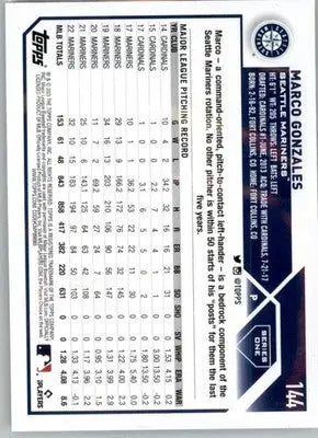 Marco Gonzales - 2023 Topps - #144 - Baseball - Baseball Card Single