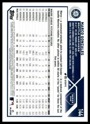 Marco Gonzales 2023 Topps #144 Seattle Mariners - Baseball Card Single