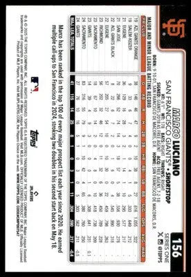 Marco Luciano 2025 Topps #156 San Francisco Giants - Baseball Card Single