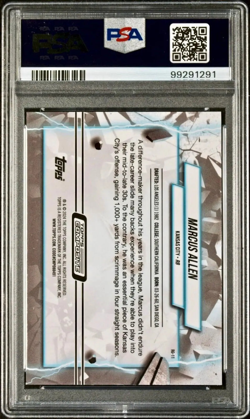 Marcus Allen 2023 Topps Resurgence Grounded #RG-11 Green Refractor 43/99 PSA 10 - Other