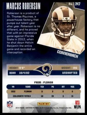 Marcus Roberson Rookie 2014 Panini Certified Camo Red #/149 #147 St. Louis Rams - Football Card Single