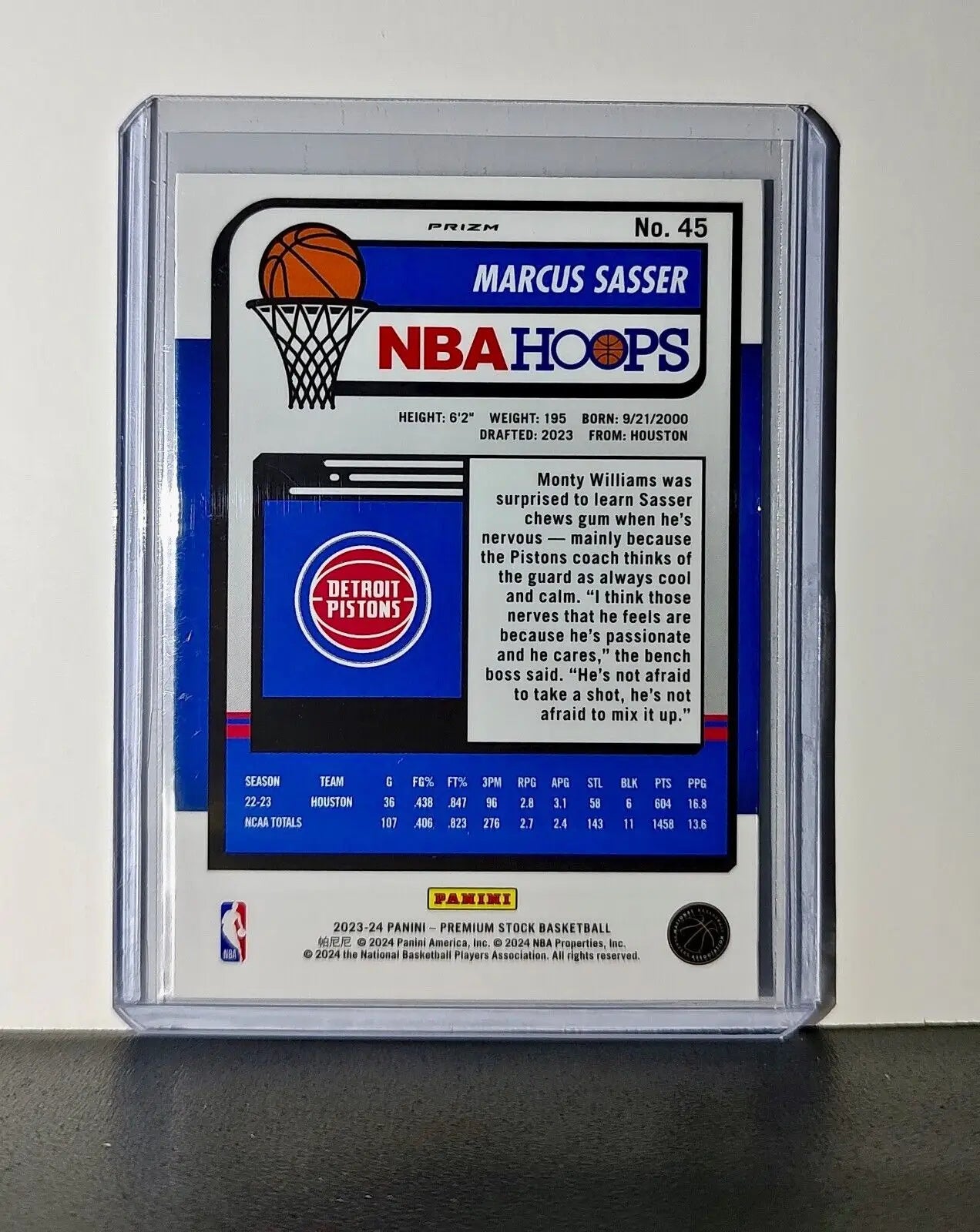 Marcus Sasser 2023-24 Panini Premium NBA Hoops #45 Disco Prizm Rookie Pistons